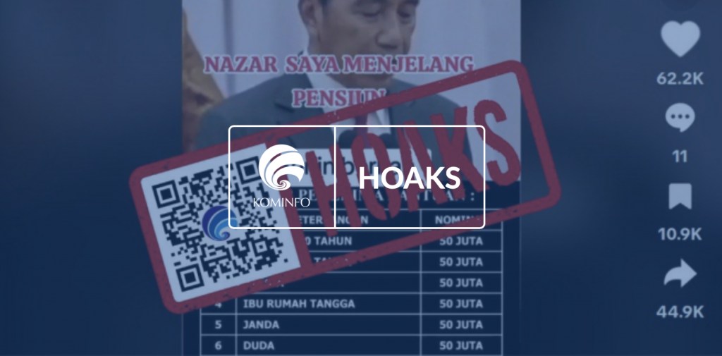 [HOAKS] NAZAR JELANG PENSIUN, PRESIDEN JOKO WIDODO BAGIKAN RP50 JUTA DI TIKTOK